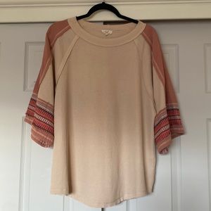 Easel Los Angeles BoHo waffle knit top size L